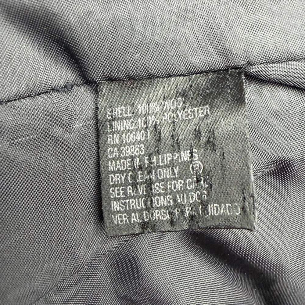 100% Wool Blazer Jacket Petite 4P 3-Button‎ Grey Glen Plaid Office Career